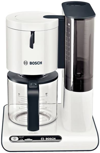 Bosch Haushalt TKA8011 Kaffeemaschine Weiß, Anthrazit Fassungsvermögen Tassen=10 Glaskanne, Warmha