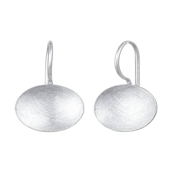 Nenalina Ohrringe Hänger Basic Geo Look Kreis Brushed 925er Silber Ohrring 1.0 pieces