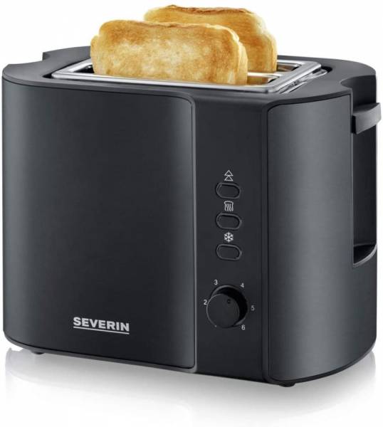 SEVERIN AT 9552 Automatik-Toaster, 800, Edelstahl, schwarz-matt