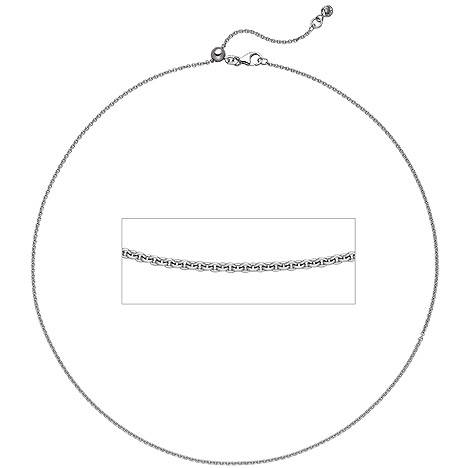 SIGO Ankerkette 925 Silber 1 Zirkonia 45 cm Kette Halskette verkürzbar
