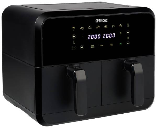 Princess 01.182068.01.001 Doppel-Fritteuse 2400W Heißluft-Funktion, mit Display, Timerfunktion, Ant
