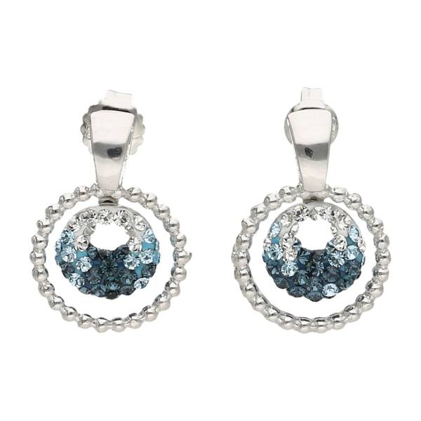 Smart Jewel Ohrstecker mit Behang rund, rhodiniert, glanz, Silber 925 Ohrring 1.0 pieces