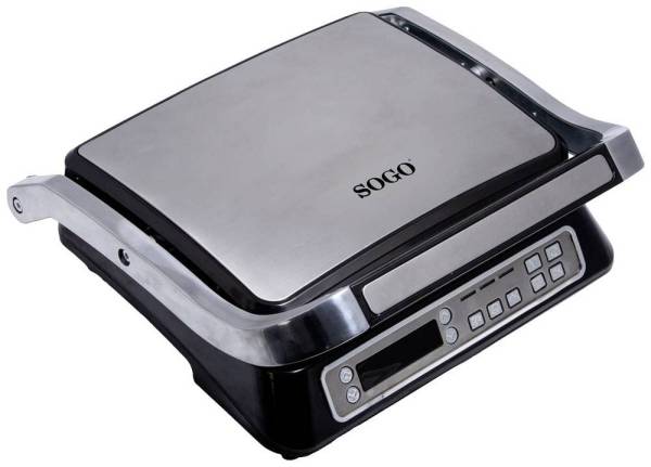 Sogo Human Technology Sandwichmaker Antihaftbeschichtung, Kontrollleuchte Schwarz, Edelstahl