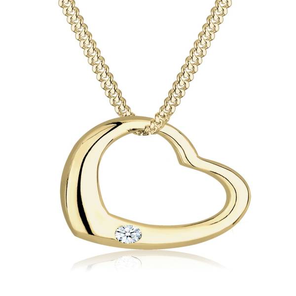 Elli DIAMONDS Elli DIAMONDS Elli DIAMONDS Halskette Herz Love Diamant (0.03 ct.) 375 Gelbgold Halskette 1.0 pieces