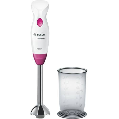 Bosch MSM2410PW Standmixer, Kunststoff, Edelstahl, Weiß/Wild Purple Weiß / Pink 400 W Edelstahl-Mixf