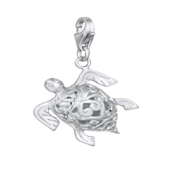 Nenalina Charm Schildkröte Meer Strand Ornament 925 Silber Schmuckanhänger 1.0 pieces