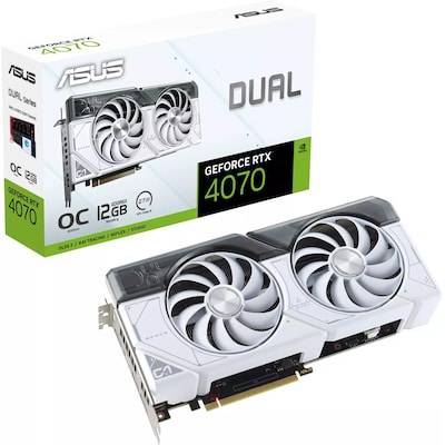 ASUS DUAL GeForce RTX 4070 OC White Gaming Grafikkarte 12GB GDDR6X, 1xHDMI, 3xDP
