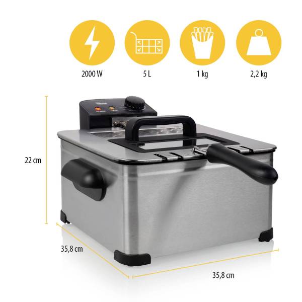 Tristar FR-6949 Kaltzonen Fritteuse 2000W Silber (matt)