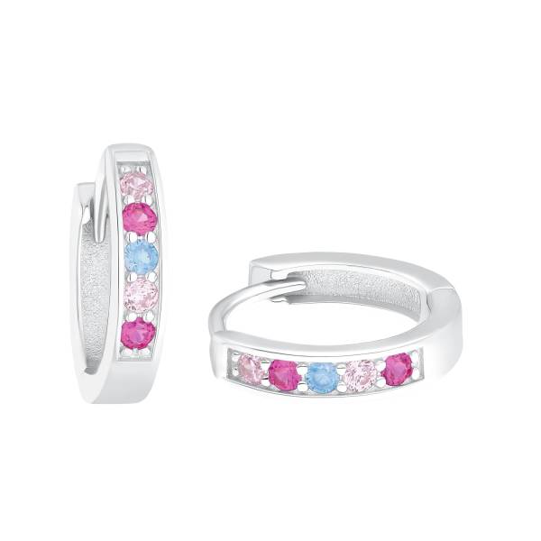 amor amor Creolen für Mädchen, 925 Sterling Silber, Zirkonia synth. Ohrring 1.0 pieces