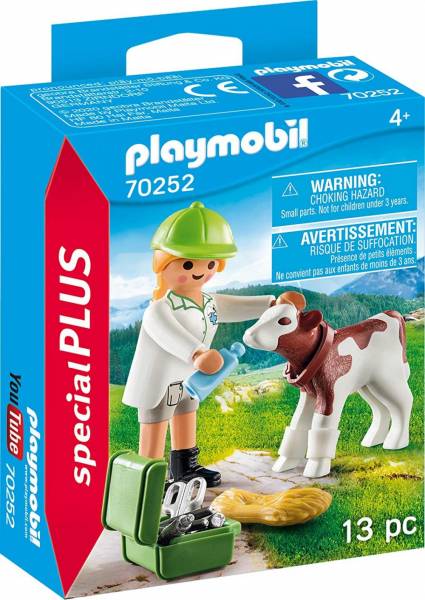 Playmobil special plus 70252 tierärztin mit kälbchen, ab 4 jahren