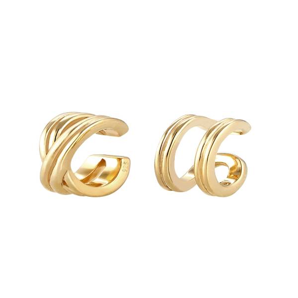 Elli Ohrringe Basic Set Earcuff Klemme Minimal Geo 925 Silber Ohrring 1.0 pieces