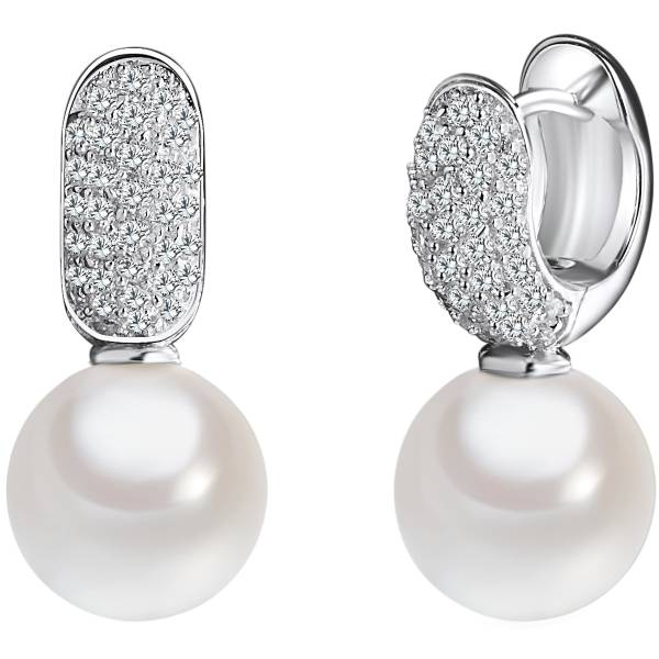 Rafaela Donata Ohrhänger Sterling Silber Zirkonia Muschelkernperle in Ohrring 1.0 pieces