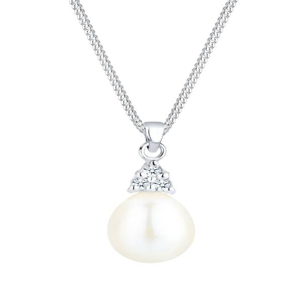 Elli DIAMONDS Halskette Süßwasserzuchtperle Diamant (0.04 ct.) 925 Silber 1.0 pieces