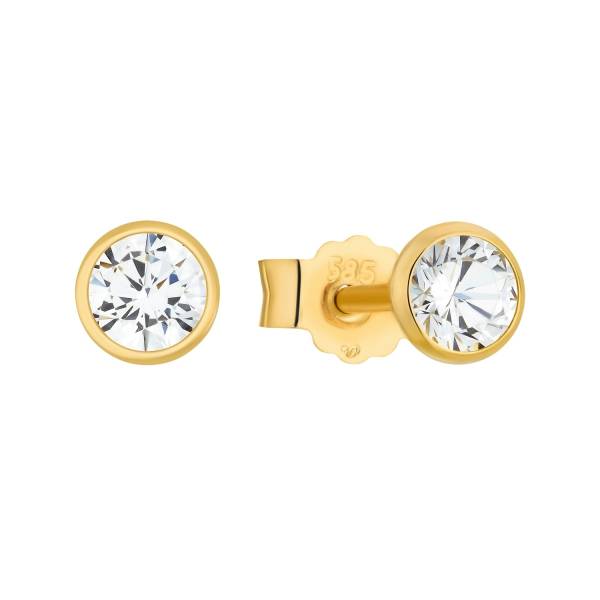 amor Ohrstecker für Damen, Gold 585, Zirkonia synth. Ohrring 1.0 pieces
