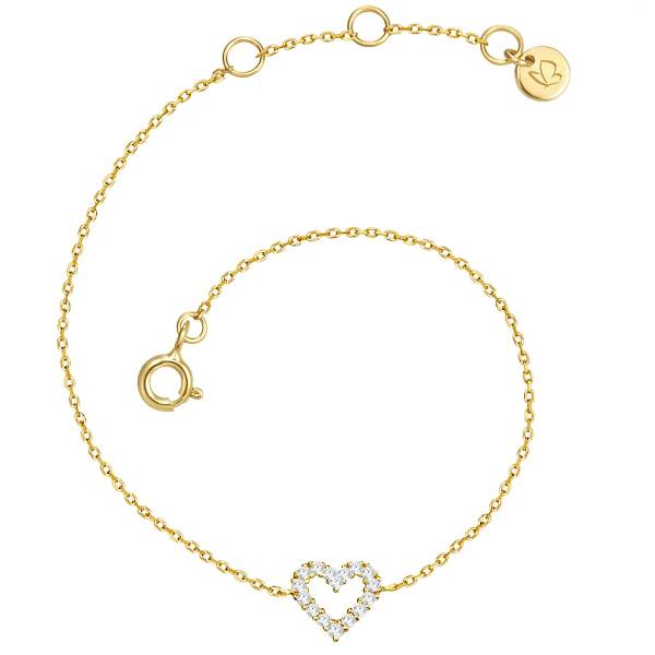 Glanzstücke München Armband Herz Sterling Silber Zirkonia in Gelbgold 1.0 pieces