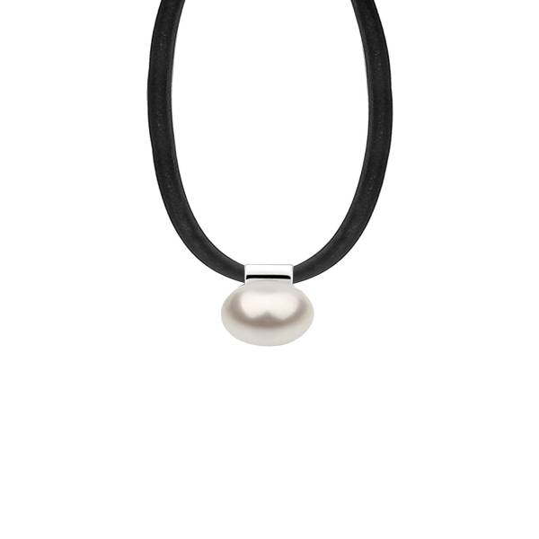 Nenalina Nenalina Nenalina Halskette Kautschuk Synthetische Perle 925 Silber Halskette 1.0 pieces