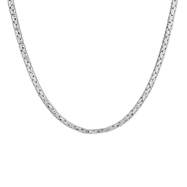KUZZOI Halskette Herren Königskette Rund 925 Sterling Silber 1.0 pieces