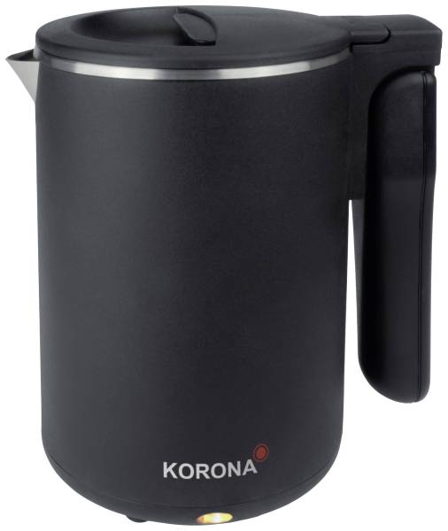 Korona Wasserkocher schnurlos, Cool-Touch-Gehäuse, klappbar Schwarz