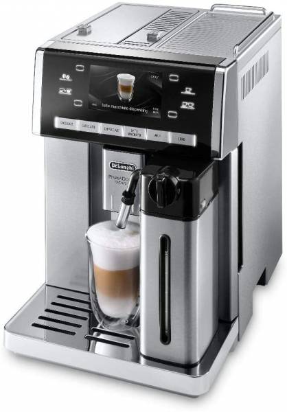 De'longhi primadonna esam 6900.m kaffeevollautomat mit lattecrema milchsystem, cappuccino und espresso auf knopfdruck, 4,6 zoll tft farbdisplay, trinkschokoladenfunktion, edelstahlgehäuse, silber