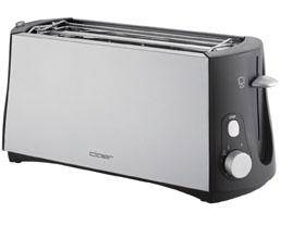 Cloer 3710 Toaster 4 Scheibe(n) 1380 W Schwarz, Gebürsteter Stahl