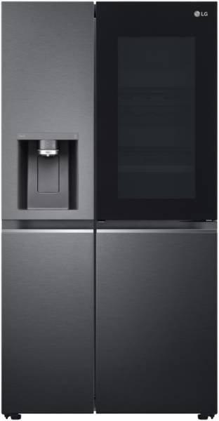 LG Side-by-Side Kühlschrank GSXV90MCAE 635 L Festwasser Schwarz
