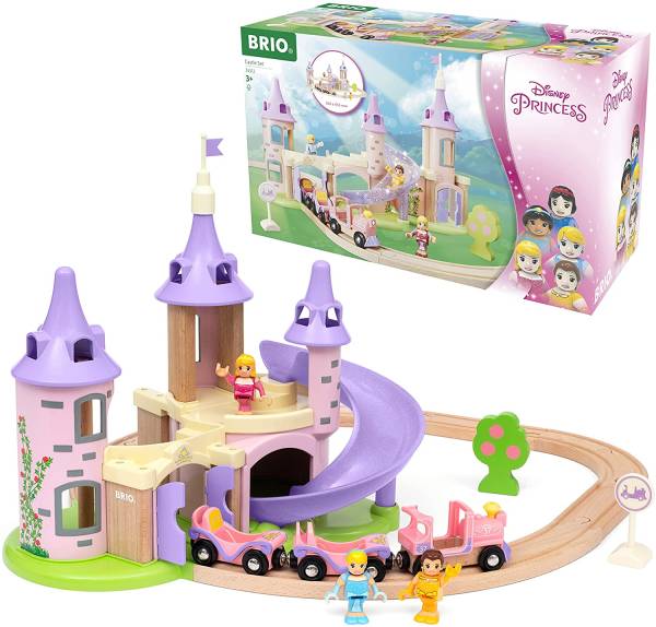 BRIO Disney Princess 33312 Traumschloss Eisenbahn-Set - Märchenhafte Ergänzung Holzeisenbahn - Empfo