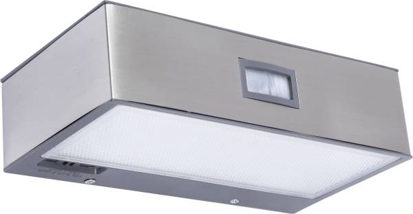 Lutec Brick P9085 Solar-Außenwandleuchte mit Bewegungsmelder 1.5W Naturweiß Edelstahl