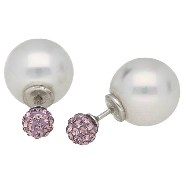 Smart Jewel Ohrstecker Muschelkernperlen und Kristallsteine Ohrring 1.0 pieces