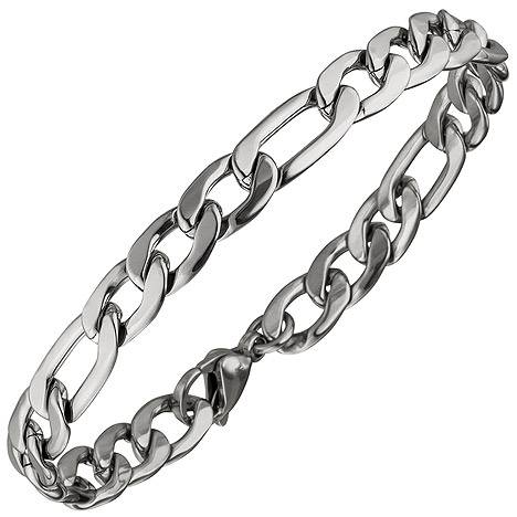 SIGO Figaroarmband Edelstahl 21 cm Armband