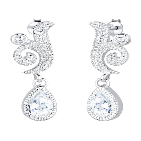 Elli PREMIUM Ohrringe Ornament Tropfen Festlich Zirkonia 925 Silber Ohrring 1.0 pieces