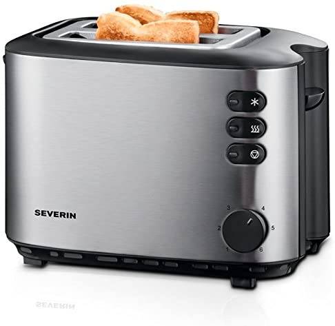 Severin Autmatic Toaster mit 850 W Leistung at 2514, Edelstahl gebürstet schwarz