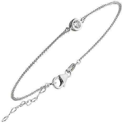 SIGO Armband 925 Sterling Silber 1 Zirkonia 19 cm Silberarmband