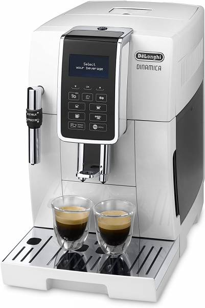 De'Longhi DINAMICA ECAM 350.35.W - Vollautomatische Kaffeemaschine, 1.8 l, weiß – (freistehend, Mas