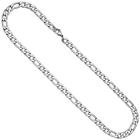 SIGO Figarokette Edelstahl 50 cm Kette Halskette Karabiner