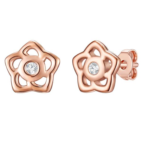 Rafaela Donata Ohrstecker Blume Sterling Silber Zirkonia in Rosegold Ohrring 1.0 pieces