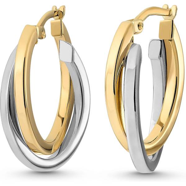 CHRIST Creolen 375er Gelbgold, Weißgold Ohrring 1.0 pieces