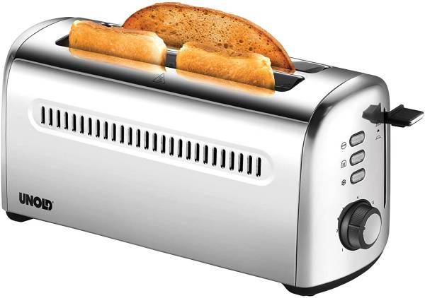 UNOLD 38366 Toaster 4er Retro, 1500 W, 2-Scheiben-Doppel-Langschlitz-Toaster für 4 Toastscheiben, Ed