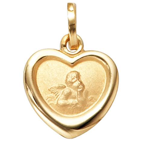 SIGO Kinder Anhänger Engel Schutzengel 333 Gold Gelbgold mattiert Kinderanhänger