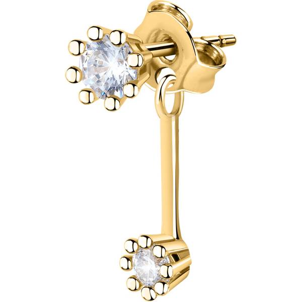 Live Diamond Einzelner Ohrschmuck 375er Gelbgold, recycelt Ohrring 1.0 pieces