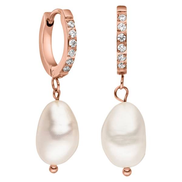 Purelei Perlenohrringe Malahi mit glänzenden Schmucksteinen und feinen Zuchtperlen Ohrring 1.0 pieces