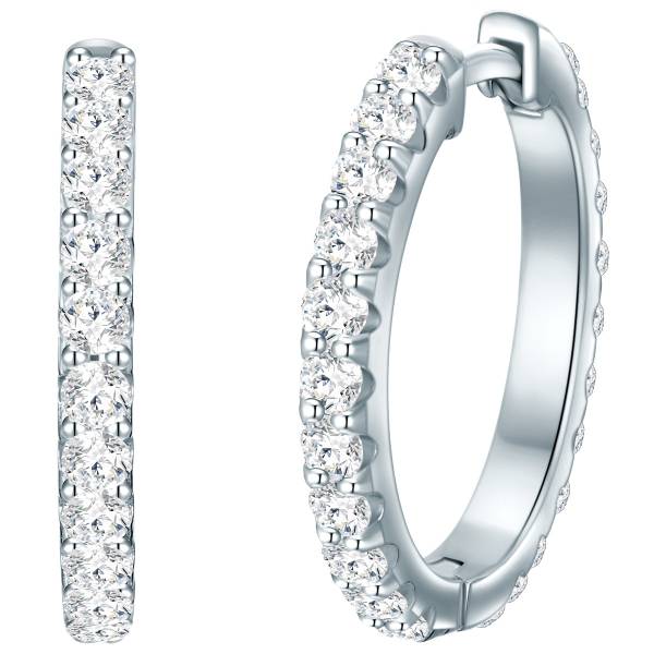 Trilani Creolen Sterling Silber Zirkonia in Gelbgold Ohrring 1.0 pieces