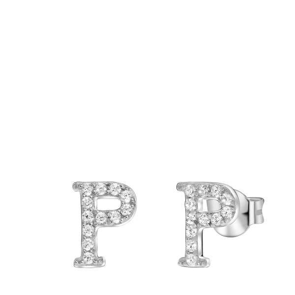 Lucardi Ohrringe 'Buchstabe A' 925 Silber - silbern Ohrring 1.0 pieces