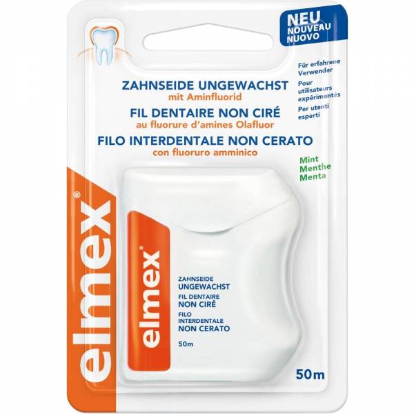 Elmex elmex® Zahnseide ungewachst mit Aminfluorid 50 m