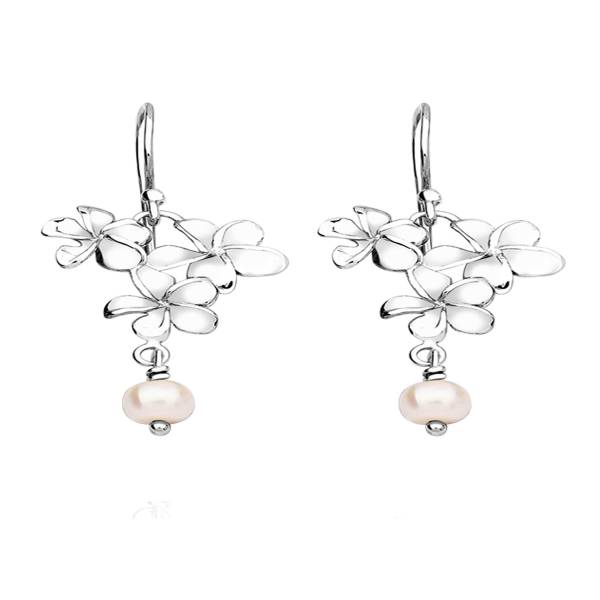 Nenalina Ohrringe Ohrhänger Blume Süßwasserzuchtperle 925 Silber Ohrring 1.0 pieces