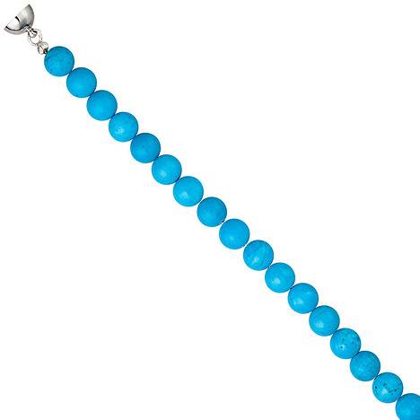 SIGO Collier Edelsteinkette aus türkis farbenem Magnesith 45 cm Halskette Kette