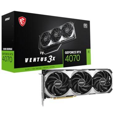 MSI GeForce RTX 4070 Ventus 3X E OC 12GB GDDR6X Gaming Grafikkarte 3xDP/HDMI
