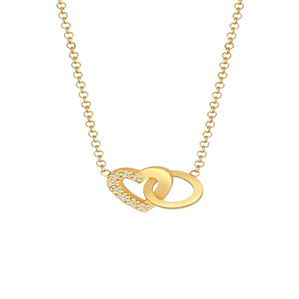 Elli DIAMONDS Halskette Herz Liebe Ring Diamant (0.04 ct.) 925 Silber 1.0 pieces