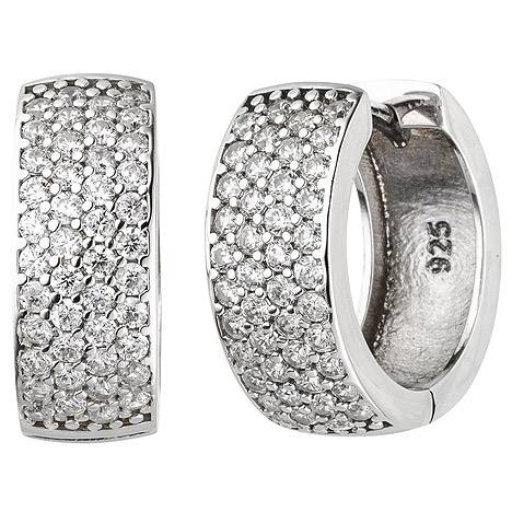 SIGO Creolen 925 Sterling Silber 88 Zirkonia Ohrringe Silbercreolen Silberohrringe
