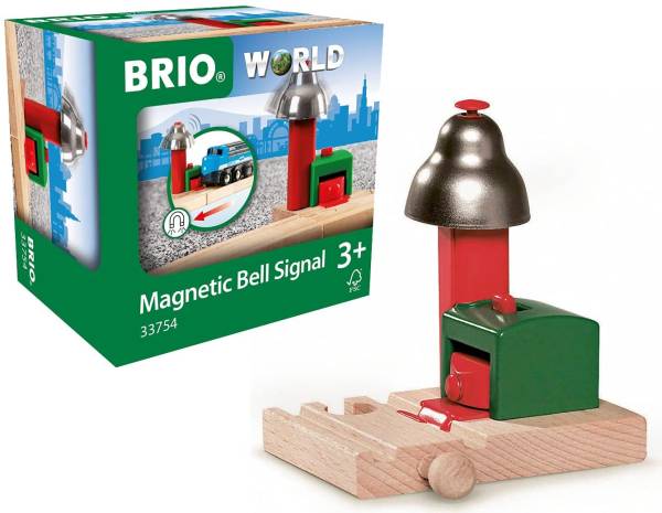 BRIO World 33754 Magnetisches Glockensignal - Eisenbahnzubehör für die BRIO Holzeisenbahn - Kleinkin